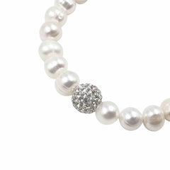 Pulsera de Perlas de rio con Dije de Cristal Pulsera de Perlas de rio con Dije de Cristal