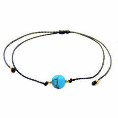 Libela Set de 3 Pulseras Libela Turquesa en Hilo Encerado Ajustable Libela Set de 3 Pulseras Libela Turquesa en Hilo Encerado Ajustable