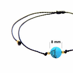 Libela Set de 3 Pulseras Libela Turquesa en Hilo Encerado Ajustable Libela Set de 3 Pulseras Libela Turquesa en Hilo Encerado Ajustable