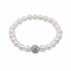 Pulsera de Perlas de rio con Dije de Cristal Pulsera de Perlas de rio con Dije de Cristal