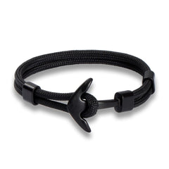 Libela Pulsera de Ancla Para Hombre en Cordon Color Negro Estilo Nautico, Brazalete Hombre, Pulsera Cuerda y Broche de Ancla Libela Pulsera de Ancla Para Hombre en Cordon Color Negro Estilo Nautico, Brazalete Hombre, Pulsera Cuerda y Broche de Ancla