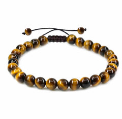 Pulsera Ojo de Tigre Natural para Hombre y Mujer - Joyería Artesanal, Piedras de 6 mm Ajustable Pulsera Ojo de Tigre Natural para Hombre y Mujer - Joyería Artesanal, Piedras de 6 mm Ajustable