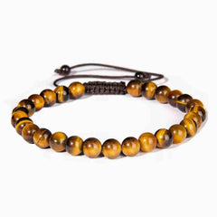 Pulsera Ojo de Tigre Natural para Hombre y Mujer - Joyería Artesanal, Piedras de 6 mm Ajustable Pulsera Ojo de Tigre Natural para Hombre y Mujer - Joyería Artesanal, Piedras de 6 mm Ajustable