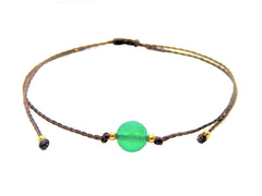 Juego de 3 Pulseras Libela Agata Verde en Hilo Encerado Ajustable Juego de 3 Pulseras Libela Agata Verde en Hilo Encerado Ajustable