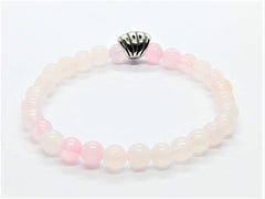 Pulsera de Cuarzo Rosa con Dije de Concha Marina Pulsera de Cuarzo Rosa con Dije de Concha Marina