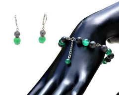 Set de Pulsera y Aretes Piedras Naturales Labradorita y Agata - Acero Inoxidable Para Mujer Set de Pulsera y Aretes Piedras Naturales Labradorita y Agata - Acero Inoxidable Para Mujer