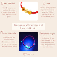 Pulsera Libela de Proteccion Roja con Ambar Talla Grande Pulsera Libela de Proteccion Roja con Ambar Talla Grande