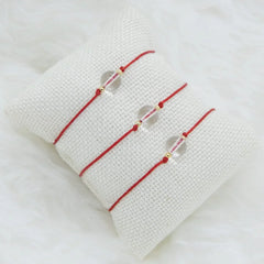 Juego de 3 Pulseras Libela Cuarzo Blanco en Hilo Encerado Ajustable Juego de 3 Pulseras Libela Cuarzo Blanco en Hilo Encerado Ajustable