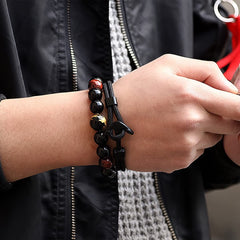 Libela Pulsera de Ancla Para Hombre en Cordon Color Negro Estilo Nautico, Brazalete Hombre, Pulsera Cuerda y Broche de Ancla Libela Pulsera de Ancla Para Hombre en Cordon Color Negro Estilo Nautico, Brazalete Hombre, Pulsera Cuerda y Broche de Ancla