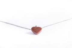 Collar De Aventurina Dorada Corazon, Piedras Naturales y Cadena de Acero Inoxidable Collar De Aventurina Dorada Corazon, Piedras Naturales y Cadena de Acero Inoxidable