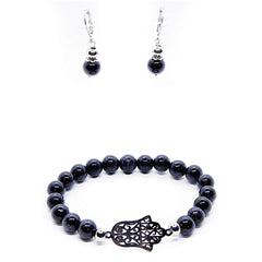 Set de pulsera y aretes de venturina azul Set de pulsera y aretes de venturina azul