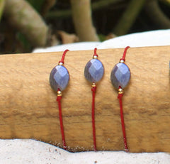 Juego de 3 Pulseras Libela Labradorita Piedra Natural en Hilo Encerado Ajustable Juego de 3 Pulseras Libela Labradorita Piedra Natural en Hilo Encerado Ajustable