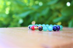 Pulsera de los 7 Chakras con Piedras Semipreciosas Aventurina Dije Tortuga Pulsera de los 7 Chakras con Piedras Semipreciosas Aventurina Dije Tortuga