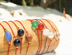 1 Pulsera Libela de Hilo Encerado con Piedras Semipreciosas y Cuarzos 1 Pulsera Libela de Hilo Encerado con Piedras Semipreciosas y Cuarzos