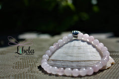 Pulsera de Cuarzo Rosa con Dije de Concha Marina Pulsera de Cuarzo Rosa con Dije de Concha Marina