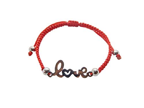 Pulsera Libela de Protección Roja Love Acero Inoxidable Ajustable