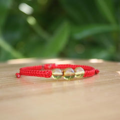 Pulsera de Ámbar Natural Pequeña Hecha a Mano | Pulsera Ajustable con Hilo Tejido | Joyería Artesanal Mexicana