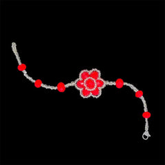 Libela Set de Joyeria Para Mujer, Collar, Pulsera y Aretes en Chaquiras Rojas Hecho a Mano, Conjunto en Acero Inoxidable