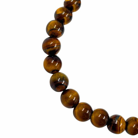 Pulsera de Ojo de Tigre Natural 8 mm para Hombre y Mujer - Joyería Artesanal Ajustable, Hecha a Mano