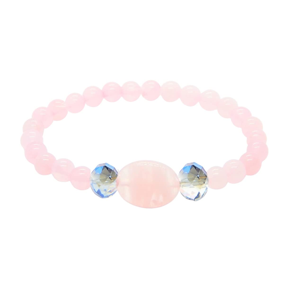 Pulsera de Cuarzo Rosa y Cristal Libela