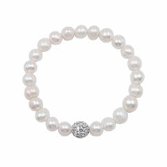 Pulsera de Perlas de rio con Dije de Cristal