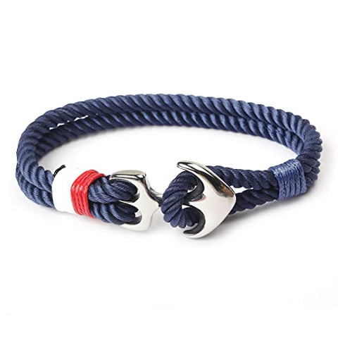 Pulsera de Ancla para Hombre en Acero Inoxidable Doble Cuerda