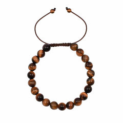 Libela Pulsera de Ojo de Tigre Natural 8 mm para Hombre y Mujer - Joyería Artesanal Ajustable, Hecha a Mano