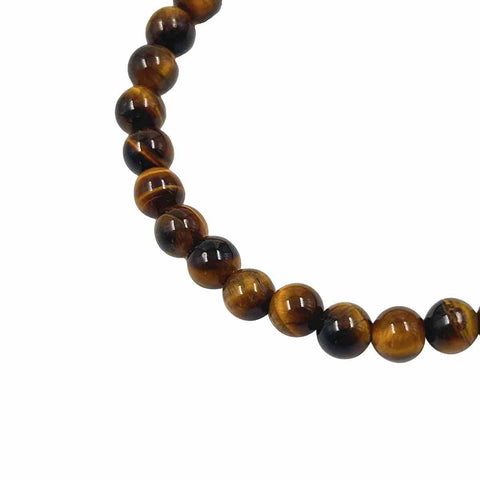 Pulsera Ojo de Tigre Natural para Hombre y Mujer - Joyería Artesanal, Piedras de 6 mm Ajustable