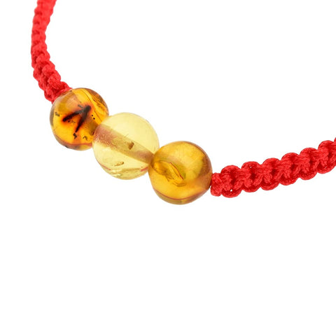 Pulsera Personalizada de Proteccion Roja con Ambar Libela