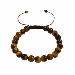 Libela Pulsera de Ojo de Tigre Natural 8 mm para Hombre y Mujer - Joyería Artesanal Ajustable, Hecha a Mano