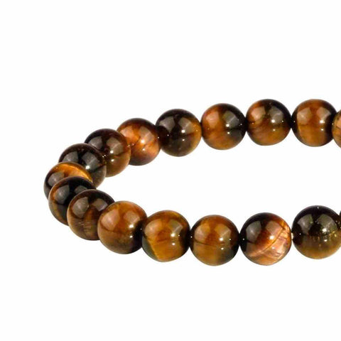 Pulsera de Ojo de Tigre Natural 8 mm para Hombre y Mujer - Joyería Artesanal Ajustable, Hecha a Mano