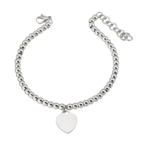 Pulsera de Acero Inoxidable con Dije de Corazón | Amor Infinito | Joyería Hecha a Mano | Regalo Especial