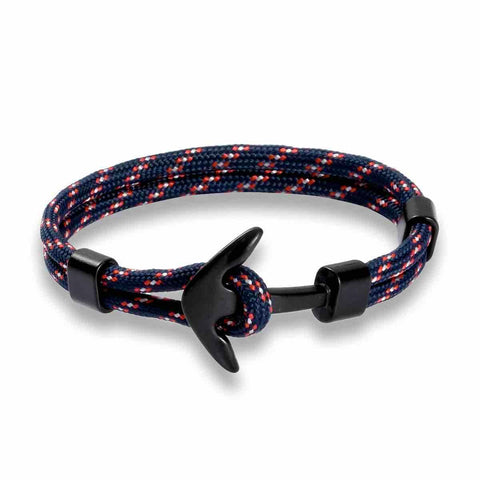 Libela Pulsera de Ancla Para Hombre en Cordon Estilo Nautico, Brazalete Hombre, Pulsera Cuerda y Broche de Ancla