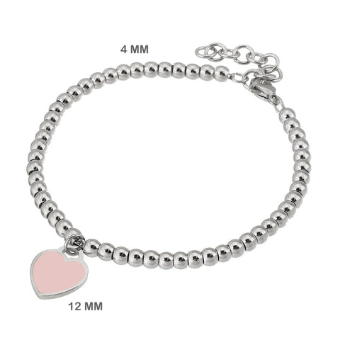 Pulsera de Acero Inoxidable con Dije de Corazón | Amor Infinito | Joyería Hecha a Mano | Regalo Especial