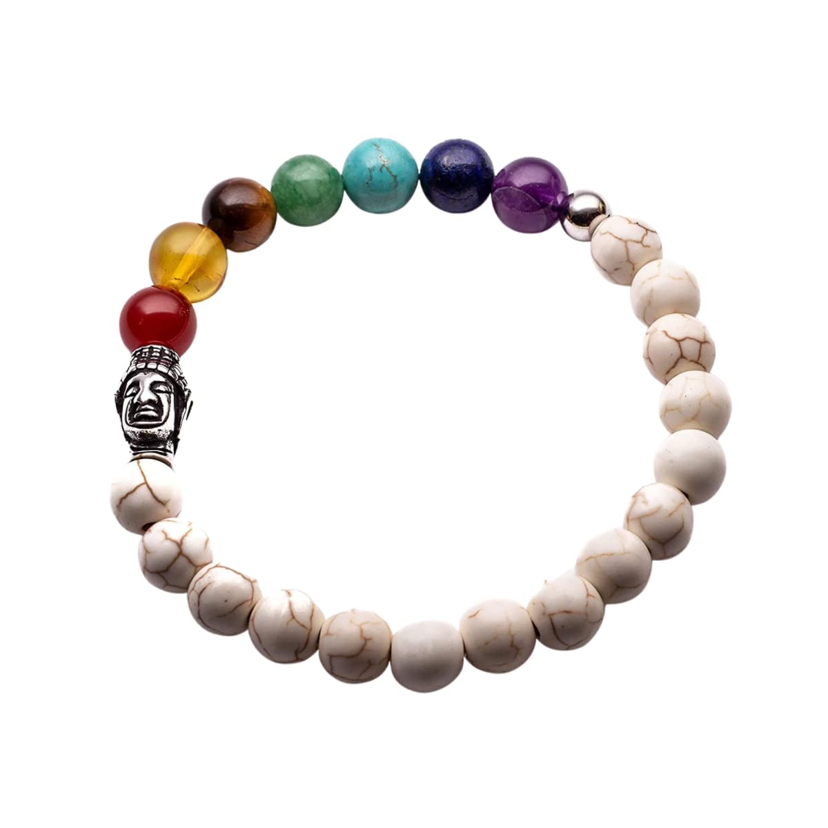 Pulsera de los 7 Chakras con Piedras Semipreciosas 8 milimetros y Dije de Buda