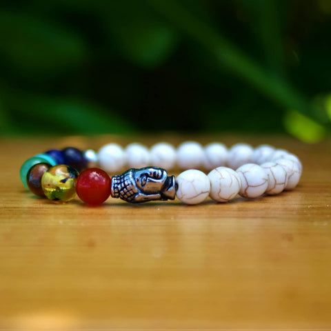 Pulsera de los 7 Chakras con Piedras Semipreciosas 8 milimetros y Dije de Buda