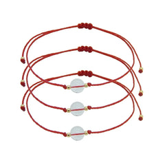 Juego de 3 Pulseras Libela Cuarzo Blanco en Hilo Encerado Ajustable