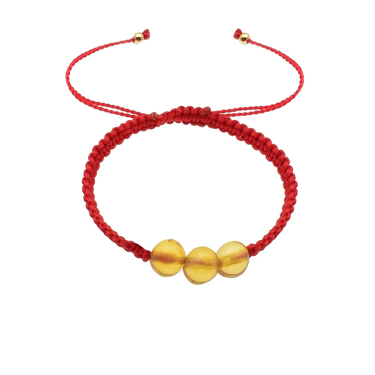 Pulsera Personalizada de Proteccion Roja con Ambar Libela