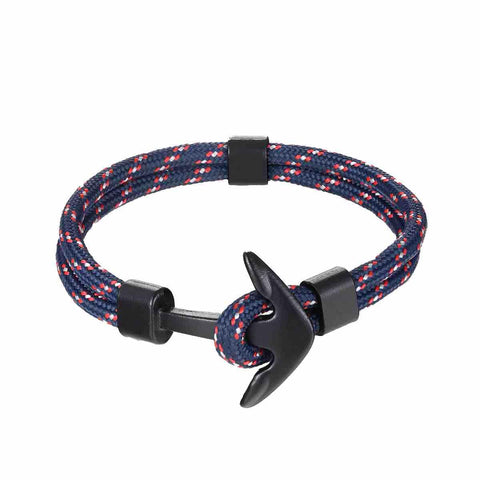 Libela Pulsera de Ancla Para Hombre en Cordon Estilo Nautico, Brazalete Hombre, Pulsera Cuerda y Broche de Ancla