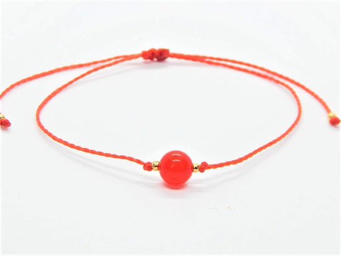 Set de 3 Pulseras Piedras Semipreciosas y Cuarzos - Libela, Pusera de Hilo Rojo Encerado Ajustable, Proteccion