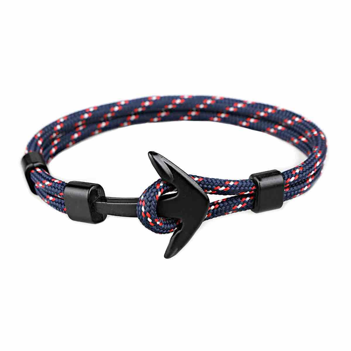 Libela Pulsera de Ancla Para Hombre en Cordon Estilo Nautico, Brazalete Hombre, Pulsera Cuerda y Broche de Ancla