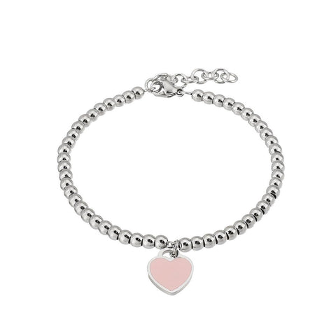 Pulsera de Acero Inoxidable con Dije de Corazón | Amor Infinito | Joyería Hecha a Mano | Regalo Especial