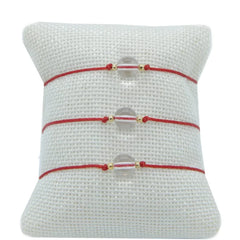 Juego de 3 Pulseras Libela Cuarzo Blanco en Hilo Encerado Ajustable