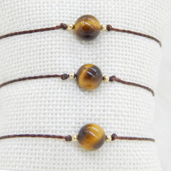 Libela Set de 3 Pulseras de Ojo de Tigre – Joyería Artesanal en Hilo Encerado Ajustable para Hombre y Mujer