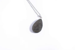 Collar De Obsidiana Gota, Piedras Naturales y Cadena de Acero Inoxidable