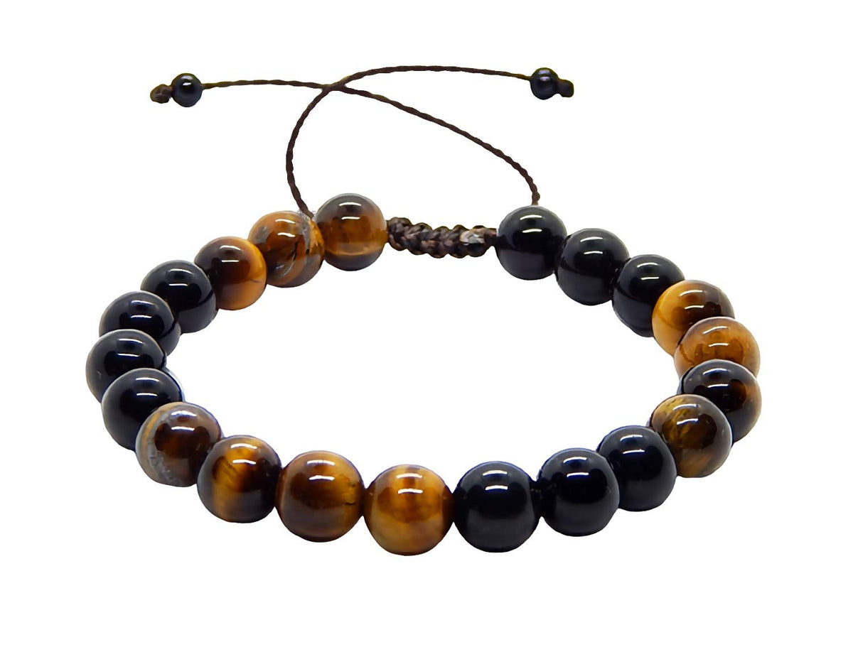 Pulsera Libela de Ojo de Tigre y Obsidiana Piedras Naturales