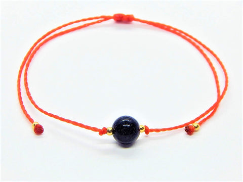 Set de 3 Pulseras Piedras Semipreciosas y Cuarzos - Libela, Pusera de Hilo Rojo Encerado Ajustable, Proteccion