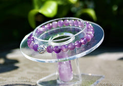Libela Pulsera de Cuarzo Amatista con Dije Cristal