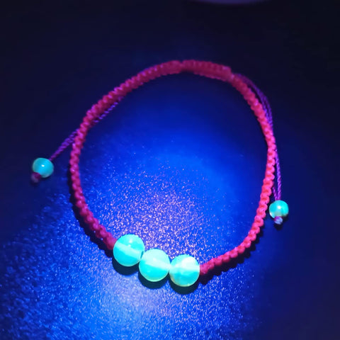 Pulsera Libela de Protección Roja con Ámbar Mediano