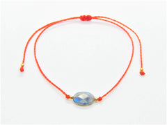 Set de 3 Pulseras Piedras Semipreciosas y Cuarzos - Libela, Pusera de Hilo Rojo Encerado Ajustable, Proteccion
